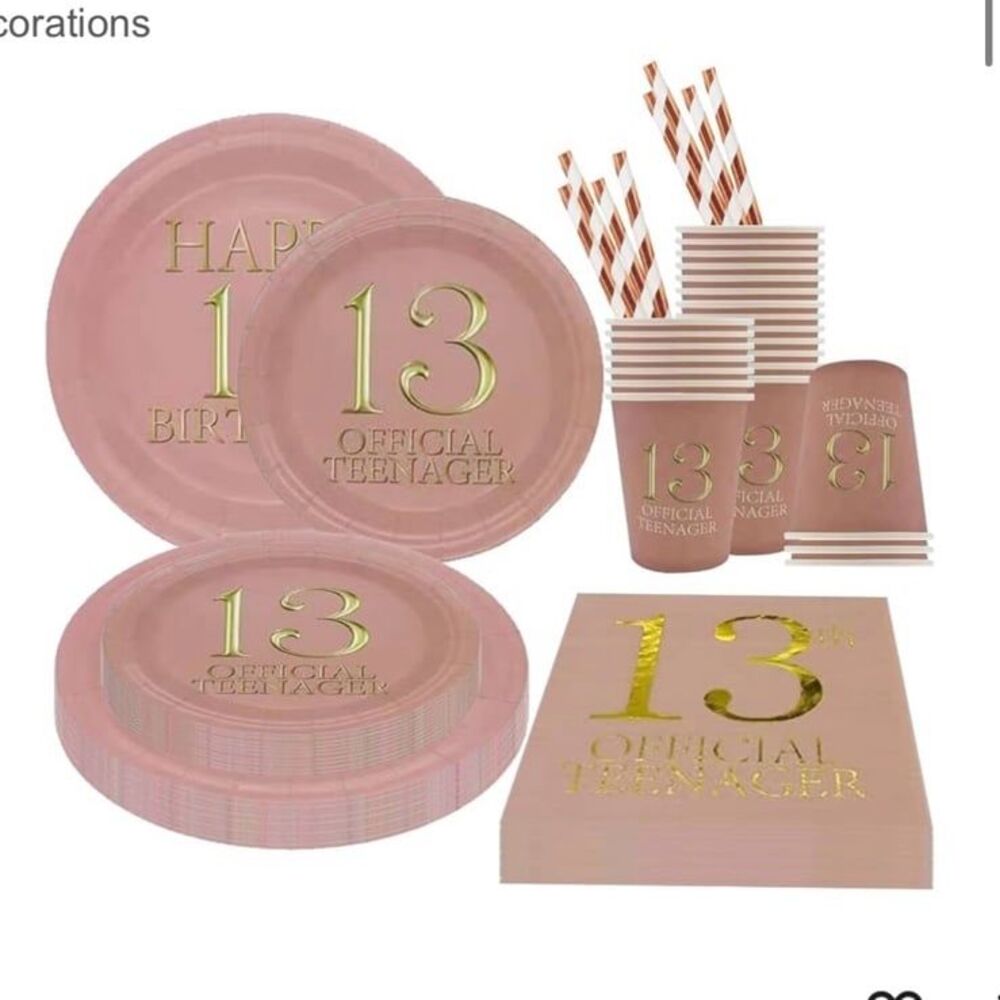 Birthday supplies 13th birthday party official teen dinnerware serves 20 guests